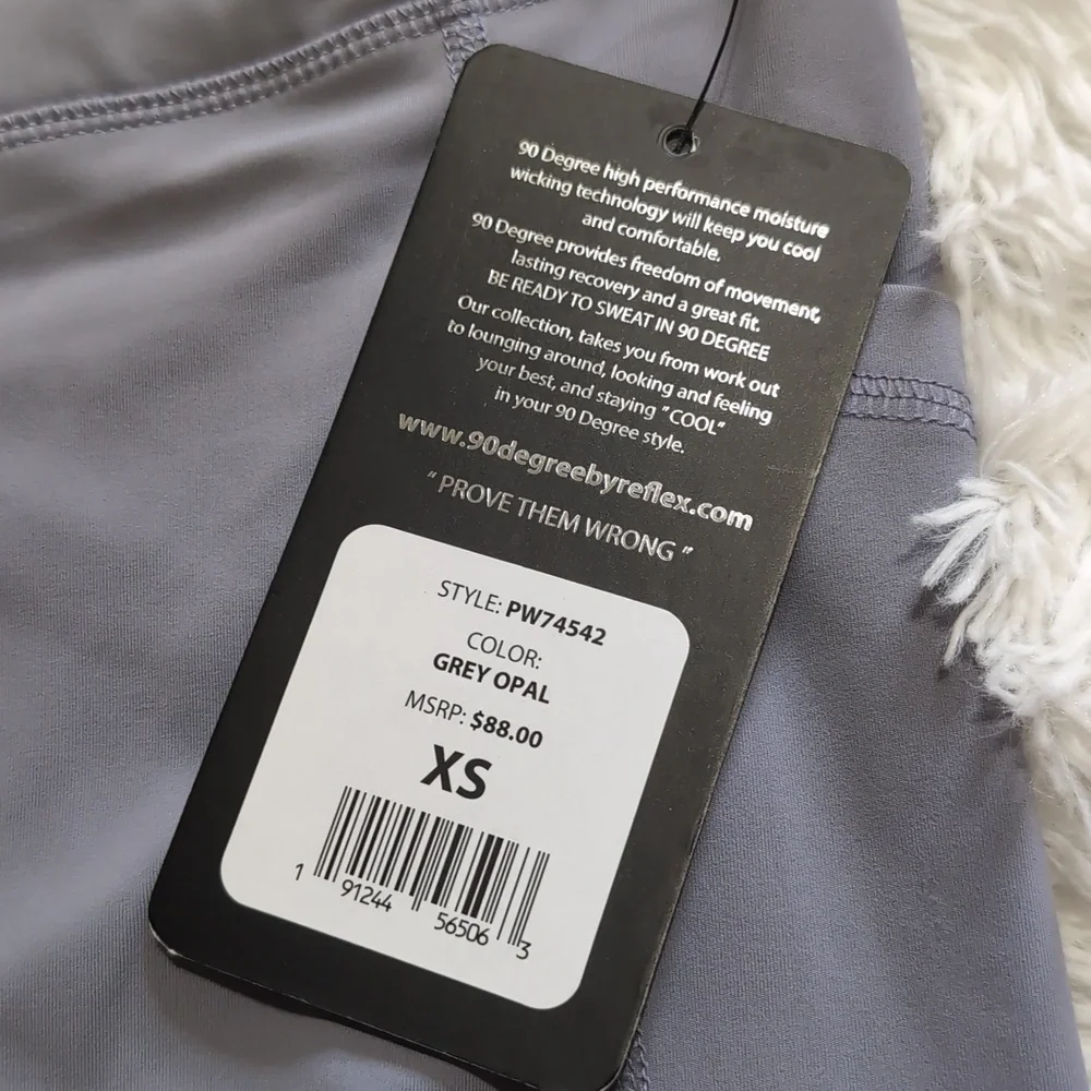 NWT 90 Degree by Reflex Grey Squat Proof High Waist Legging Size XS - Picture 10 of 13